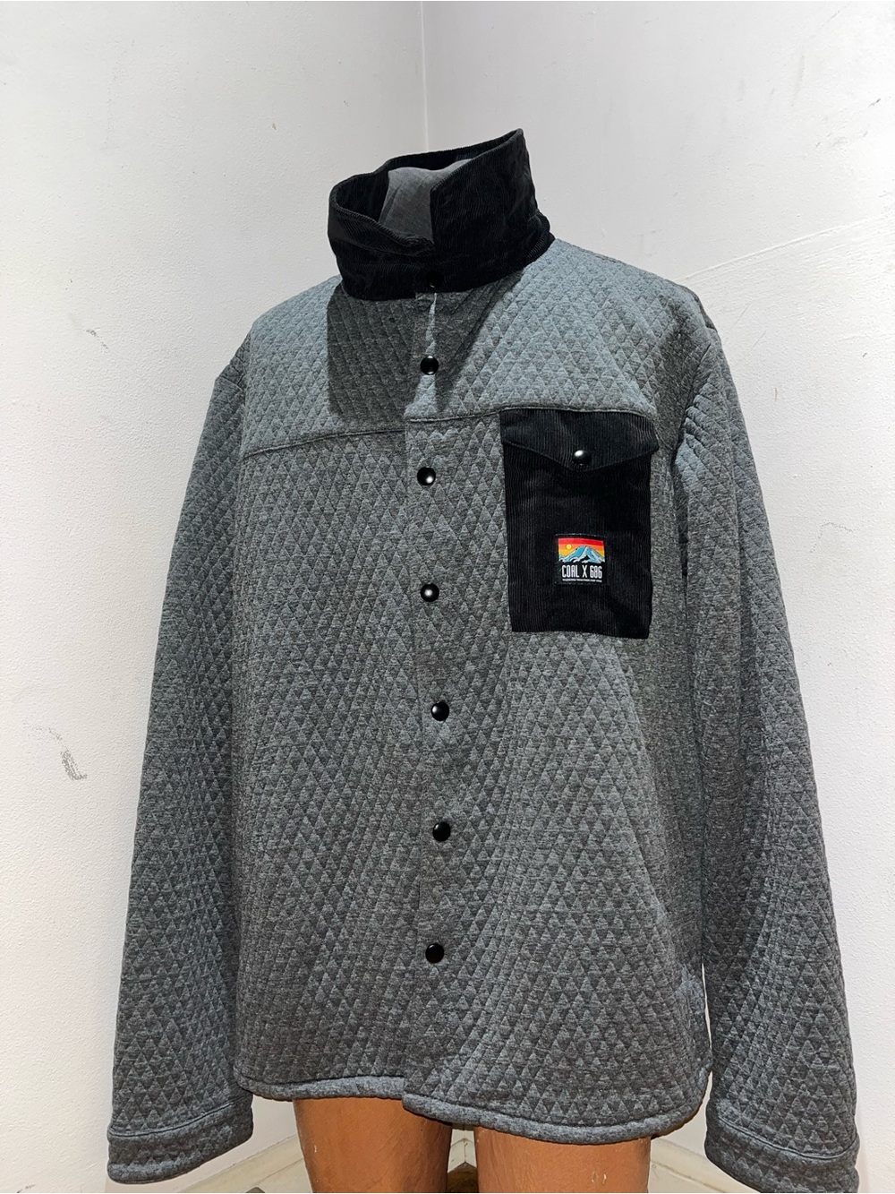 COAL Quilted Gray Snap Button Jacket NWOT